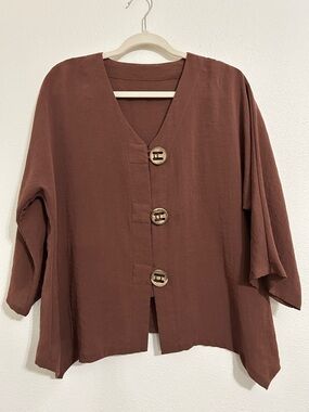 Women’s Relaxed Fit Linen Button-Front Blazer Jacket